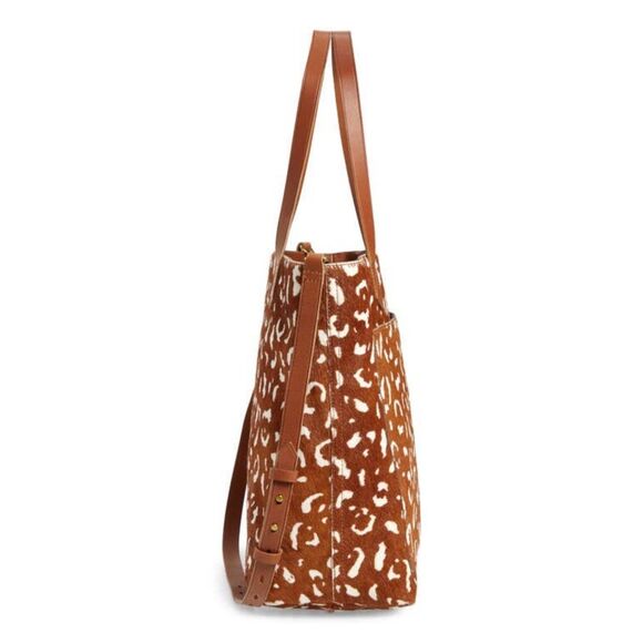 NWT Madewell The Medium Transport Tote Printed Calf Hair Edition in Pecan Multi - Picture 4 of 15